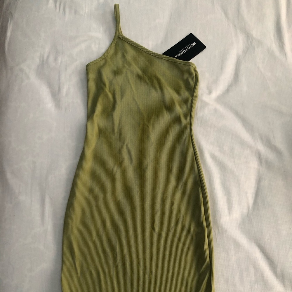 One shoulder body con dress